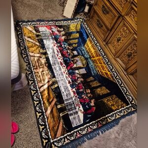 Velveteen Tapestry with Last Supper Design Christian Art